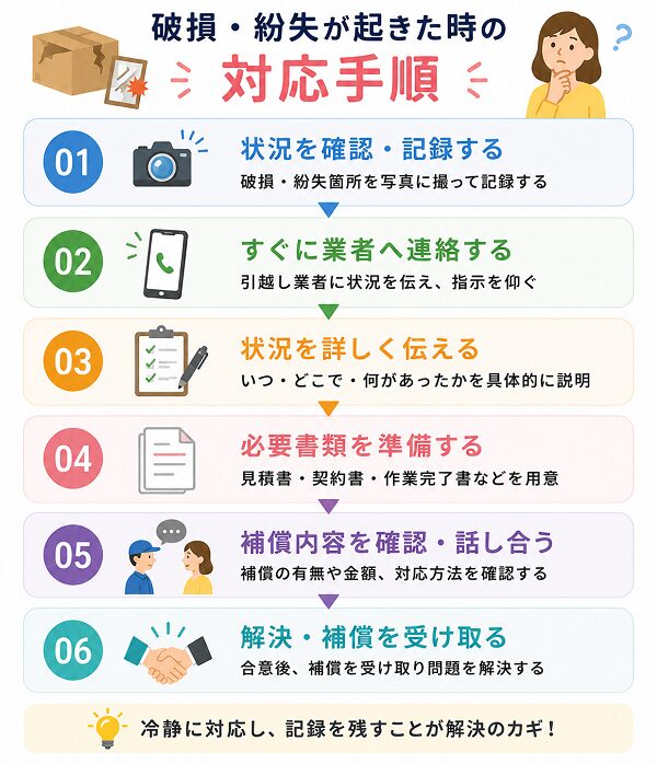 破損・紛失が起きた時の対応手順