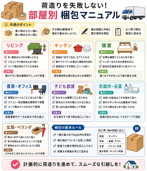 部屋別梱包マニュアル