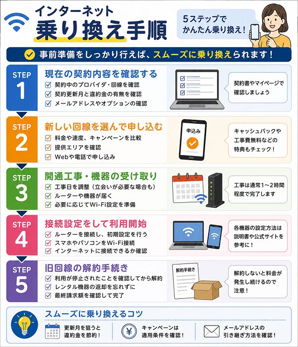 インターネット乗り換え手順