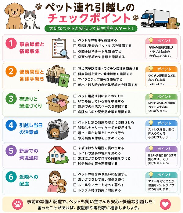 ペット連れ引越しのチェックポイント