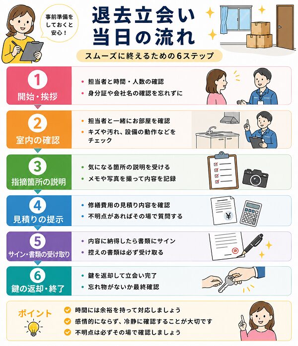 退去立ち合い当日の流れ