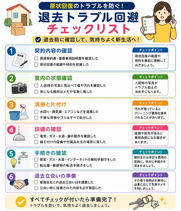 退去トラブル回避チェックリスト