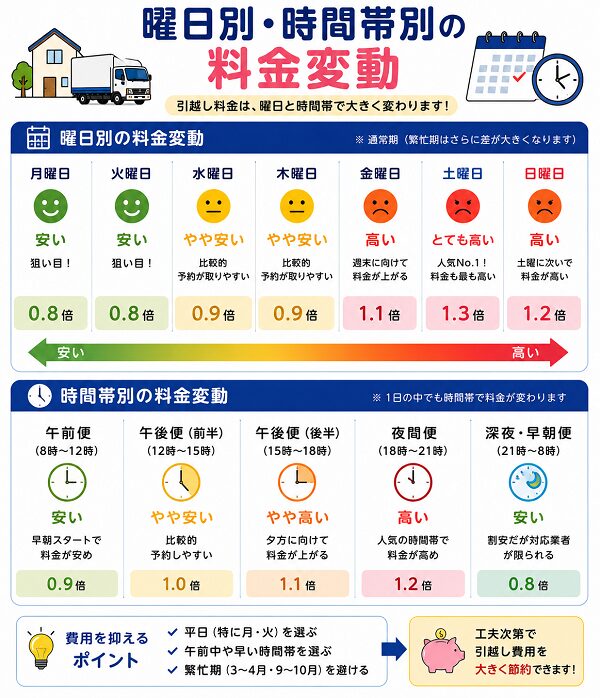 曜日別・時間帯別の料金変動