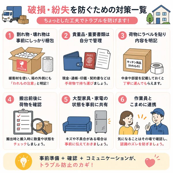 破損・紛失を防ぐための対策一覧
