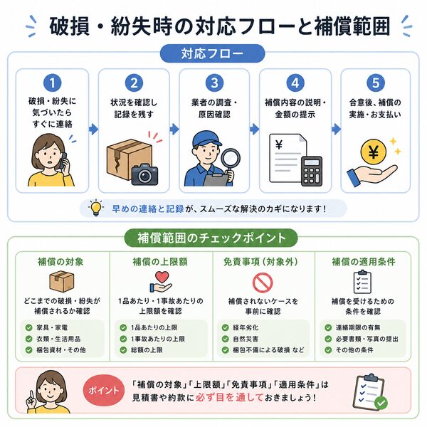 破損・紛失時の対応フローと補償範囲