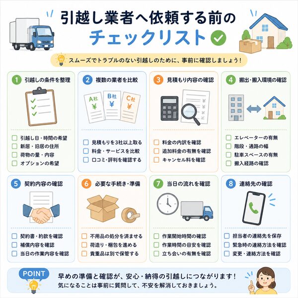 引越し業者へ依頼する前のチェックリスト