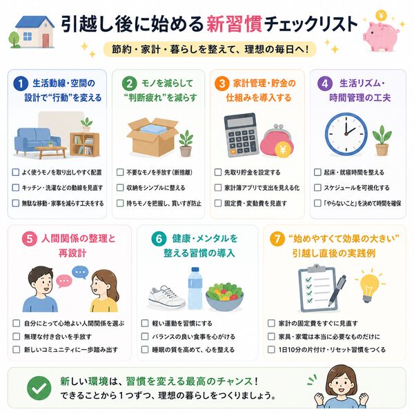 引越し後に始める新習慣チェックリスト