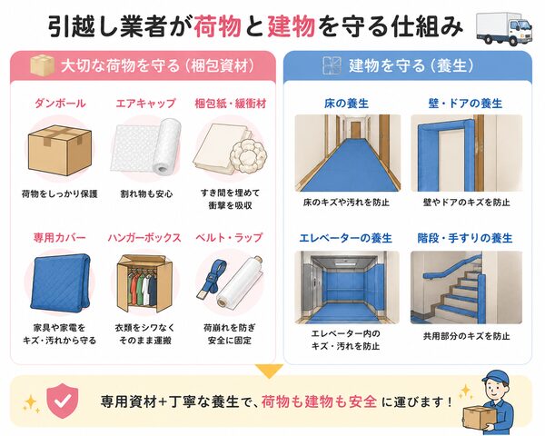 引越し業者が荷物と建物を守る仕組み