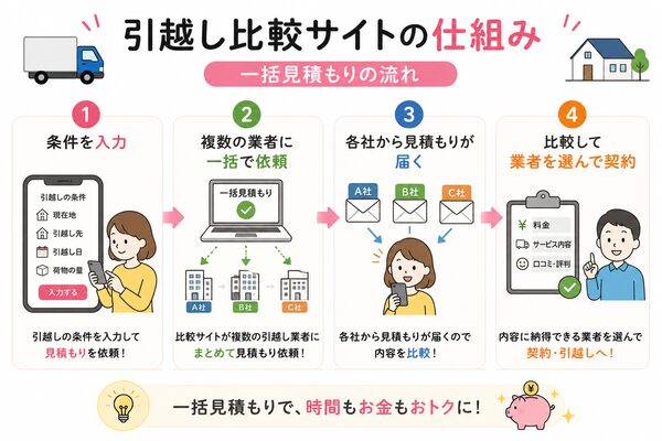 引越し比較サイトの仕組み(一括見積もりの流れ)