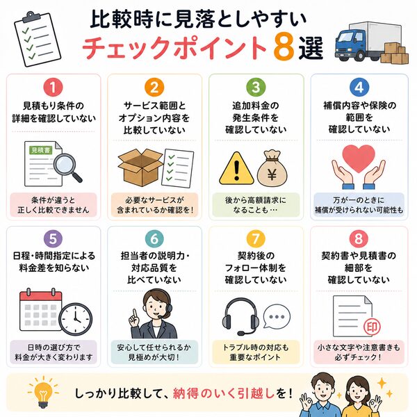 比較時に見落としやすいチェックポイント8選