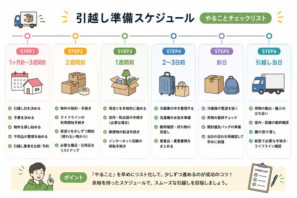 引越し準備スケジュール（やることチェックリスト・時系列）