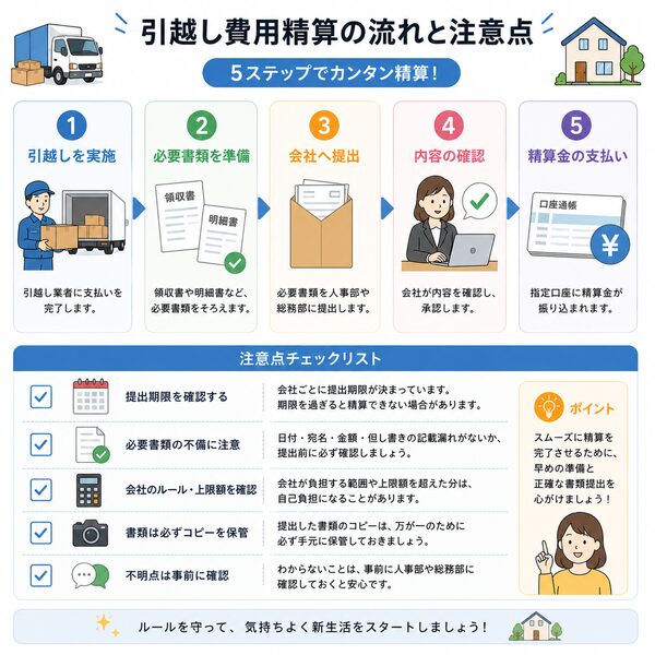 引越し費用精算の流れと注意点（チェックリスト）