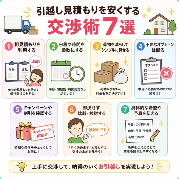 引越し見積もりを安くする交渉術7選