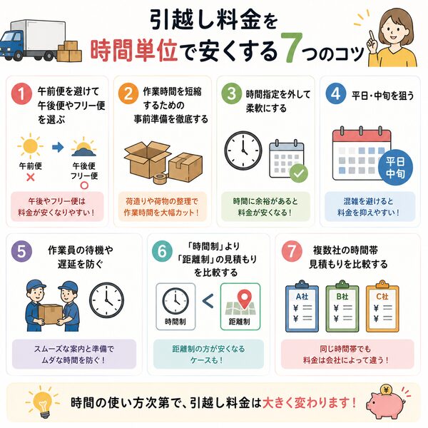 引越し料金を時間単位で安くする7つのコツ