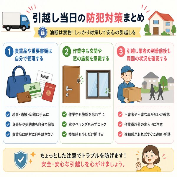 引越し当日の防犯対策まとめ