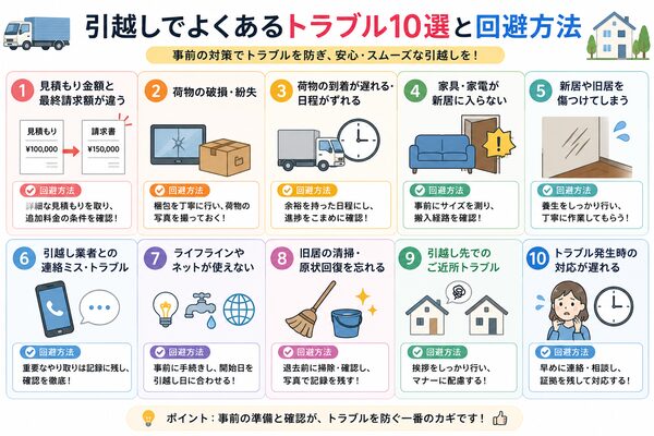 引越しでよくあるトラブル10選一覧