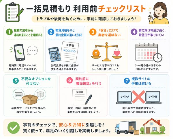 一括見積もり利用前チェックリスト