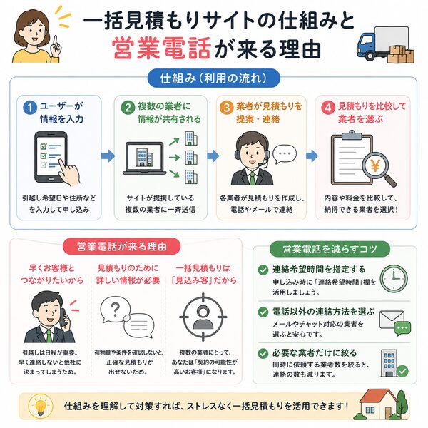 一括見積もりサイトの仕組みと営業電話が来る理由