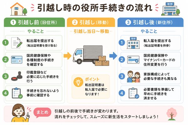 引越し時の役所手続きの流れ