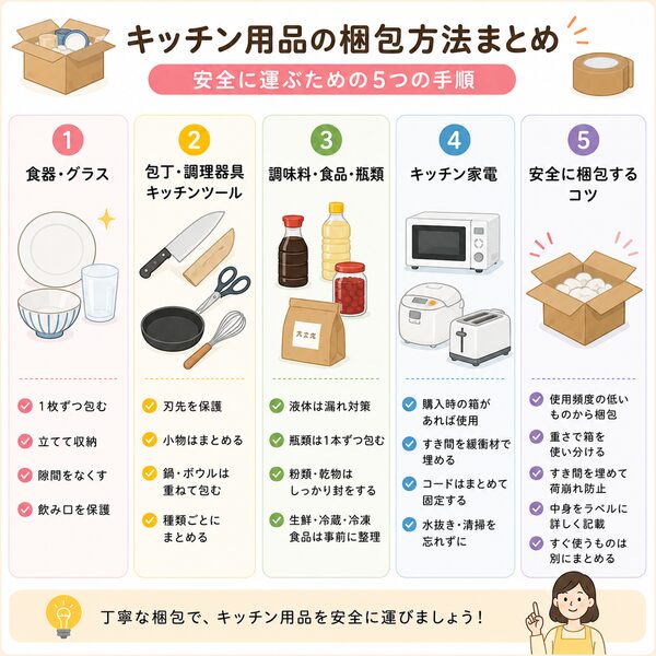 キッチン用品の梱包方法まとめ