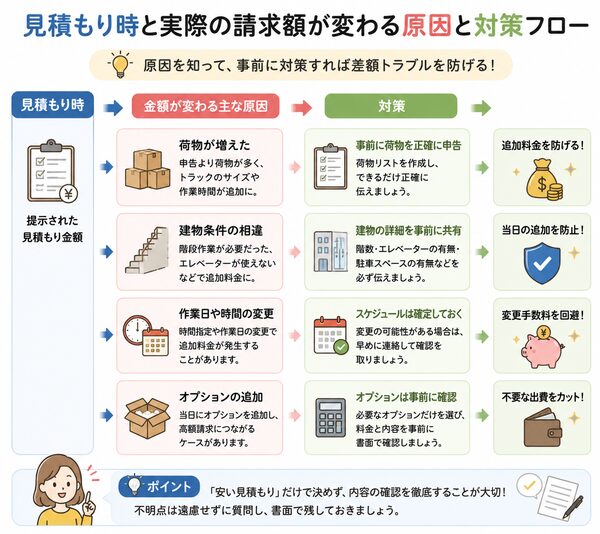 見積もり時と実際の請求額が変わる原因と対策フロー