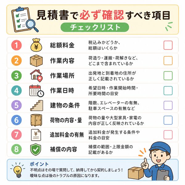 見積書で必ず確認すべき項目チェックリスト