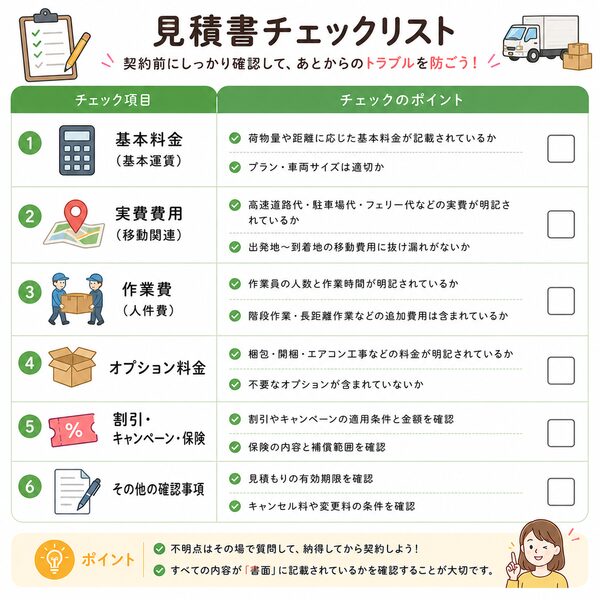 見積書チェックリスト（確認すべき項目一覧）
