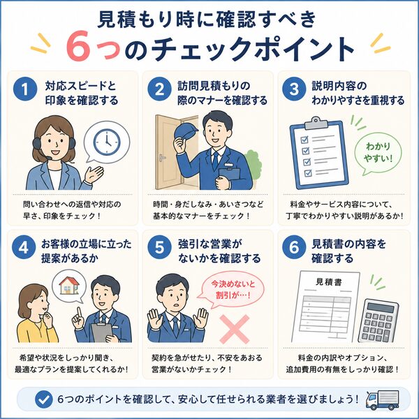 見積もり時に確認すべき6つのチェックポイント一覧