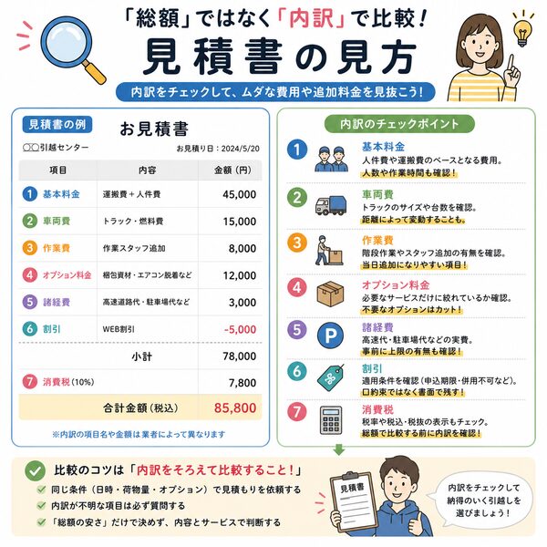「総額」ではなく「内訳」で比較する見積書の見方