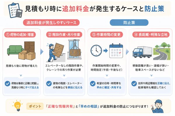 見積もり時に追加料金が発生するケースと防止策