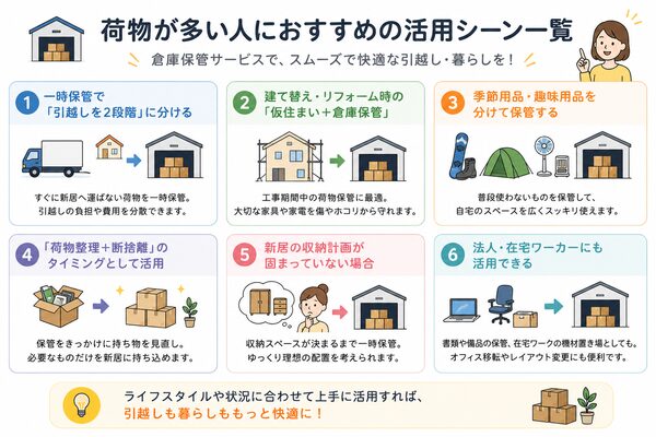 荷物が多い人におすすめの活用シーン一覧(利用ケース別)