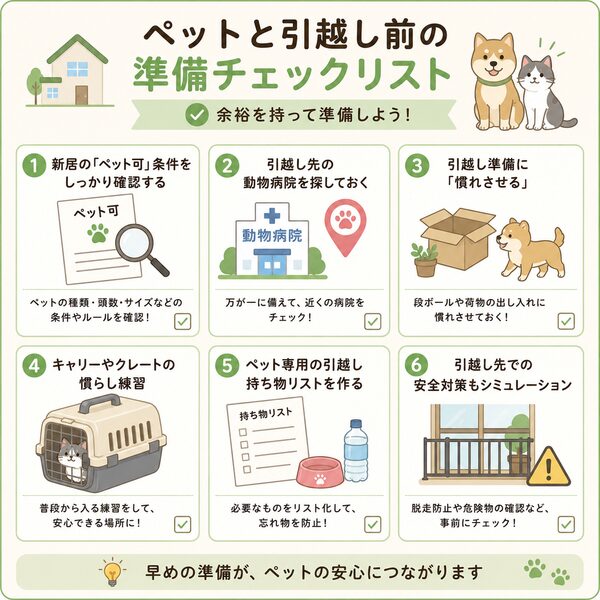 ペットと引越し前の準備チェックリスト