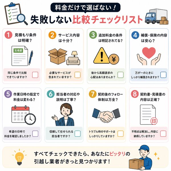料金だけで選ばない！失敗しない比較チェックリスト