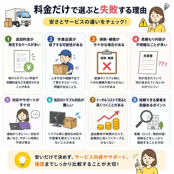 料金だけで選ぶと失敗する理由【安さとサービスの違い】