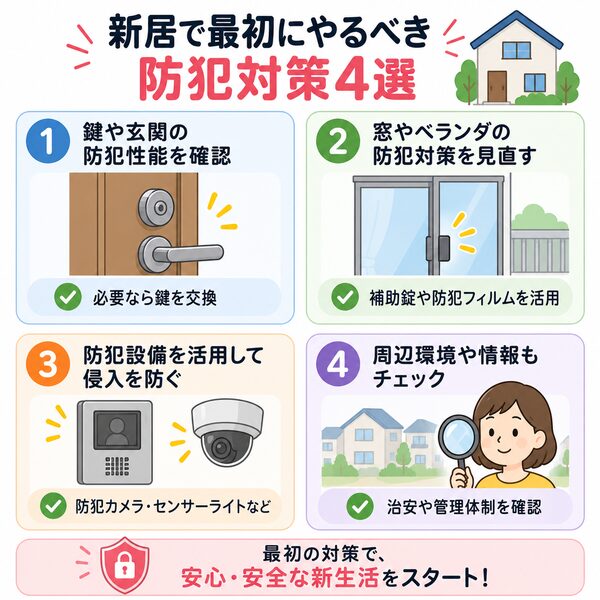 新居で最初にやるべき防犯対策4選