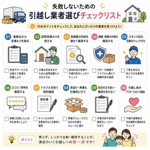 失敗しないための引越し業者選びチェックリスト