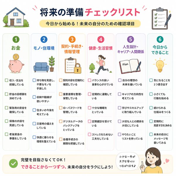 将来の準備チェックリスト(今日から始める確認項目)