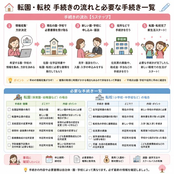 転園・転校手続きの流れと必要な手続き一覧