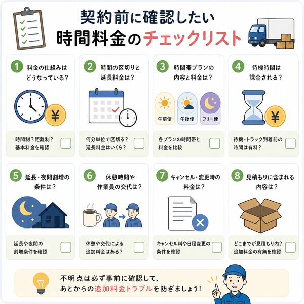 契約前に確認したい時間料金のチェックリスト