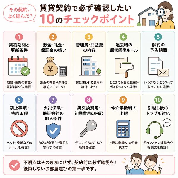 賃貸契約で必ず確認したい10のチェックポイント