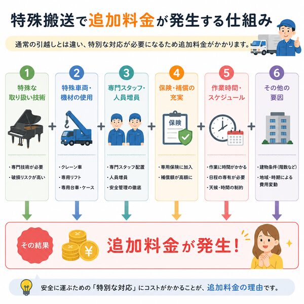 特殊搬送で追加料金が発生する仕組み