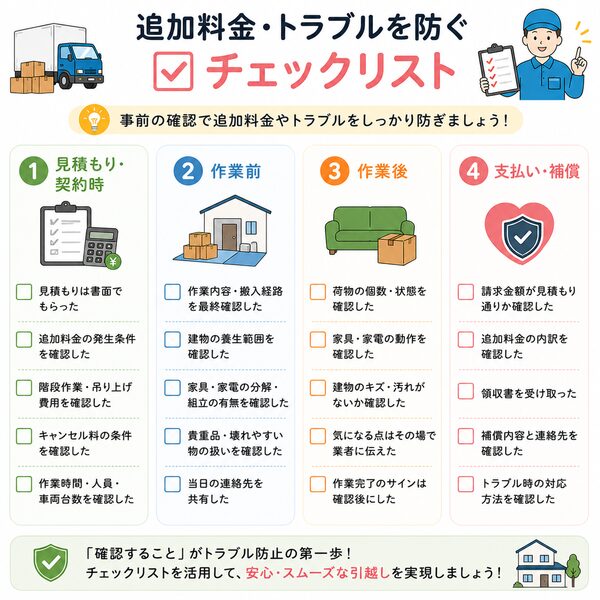 追加料金・トラブルを防ぐチェックリスト