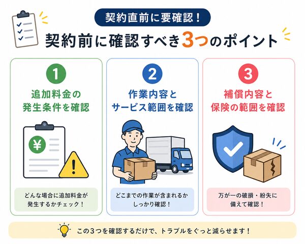 契約前に確認すべき3つのポイント